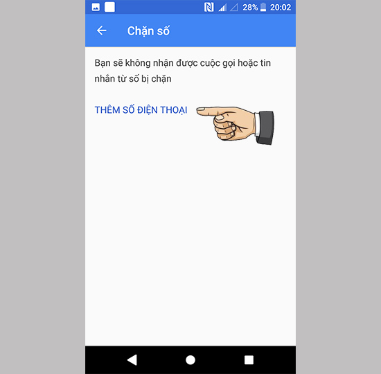 Thêm số để chặn